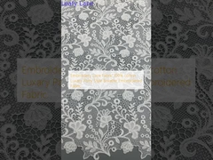 Вышивка Шнуровая ткань 100% хлопка Роскошный стиль вечеринки Дышать Вышитая ткань