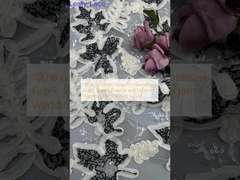 100% полиэстерная ткань с вышитой полосой роскошный дыхательный и элегантный свадебный праздник полосой