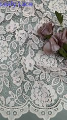 100% Poly Off White Cashew высококачественная химическая вышитая кружевая ткань для женской одежды