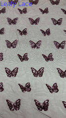 Luxury Butterfly Sequin Embroidery Fabric Прочный и элегантный Luxury Embroidery Fabric Свадебные праздники День рождения Высококачественный Sequin Embroidery Шнуровой ткань