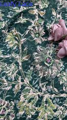 Изготовленная на заказ вышивка кружевная ткань элегантная 3D цветовая вышивка роскошная 100% хлопка