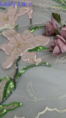 Вышивка кружевная кружевная шерстяная ткань розовая шерстяная ткань роскошная одежда