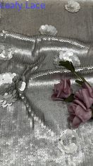 Luxury Sequin Embroidery Fabric Shining Lace 100% полиэстерная вечерняя ткань