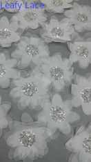 Французская шнурковая ткань Chantilly для сетки Breathe 3D-Floral Premium Lace Sequin Fabric Luxury