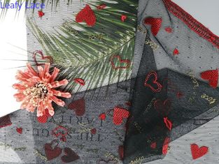 Ткань вышивки Eco красной сетки Тюль дружелюбная 49 покрашенная дюймами