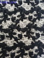 Черная флористическая ткань платья вечера ткани вышивки Applique шнурка