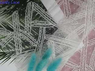 Белая ткань вышивки Applique 3D для дамы Одежды Ткани Шнурка