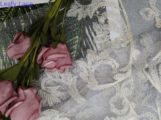 Ткань цвета слоновой кости шнурка ткани сетки Тюль Lurex металлическая для платья свадьбы