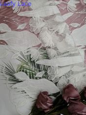 Белый лазер отрезал ткань шнурка прорезной вышивки вышивки Applique Тюль