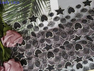 Ткань вышивки Lurex формы звезды металлическая покрашенная для платья маленькой девочки