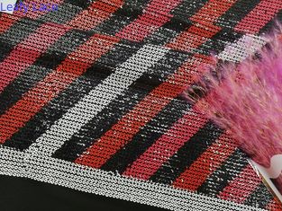 Покрашенная партией линейная напечатанная вышитая ткань шнурка Sequin