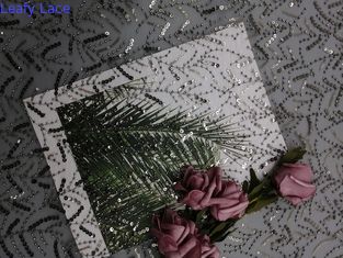 Серый цвет партии вышил ткани шнурка Sequin для платья свадьбы
