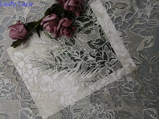 60 дворов ткани цвета слоновой кости шнурка Sequin Lurex металлической белой