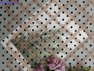 вышивка точки польки 125cm собиралась ткань сетки Тюль