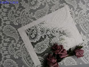 Облегченная французская ткань шнурка Chantilly Пейсли белая Bridal