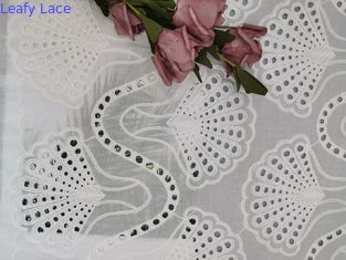 Белая Bridal картина раковины шнурка вышила 100% хлопок ткани отверстии