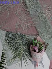 Ткань шнурка Scallop Lurex французской ресницы Chantilly металлическая