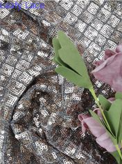 Sequin ткани вышивки Sequin полиэстера шнурует ткань для платья партии