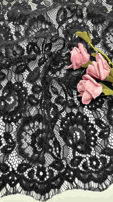 Special Chenille Yarn Floral Scalloped Edge Lace Fabric By The Yard Dress For Fashion