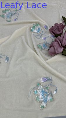 Sequin Lace Fabric Embroidered Chantilly Elegant Dresses Fabric For Party Dresses