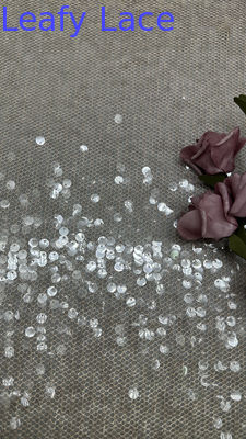 Leafy Luxury Sequin Lace Embroidered Fabric Elegant And Breathe For Evening Occasion