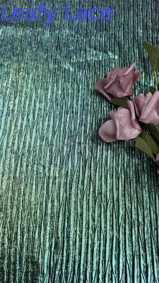 Metallic Rib Lace Fabric for Gowns Luxury Intricate Embroidery Making Dramatic