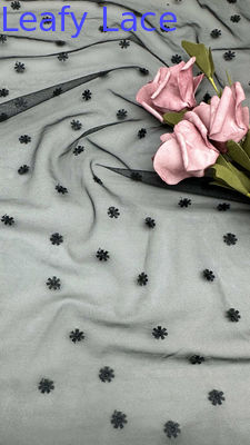 Flocked Mesh Lace With Embroidered Sheer Elegance With Subtle Design