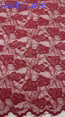 Red Embroidered  Mesh Lace Trim Tulle Fabric Gallery Custom Designs For Party Dresses