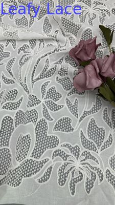 Embroidered Lace Fabric 100% Cotton Hollow-up Customized Breathe for Party Gowns Dresses