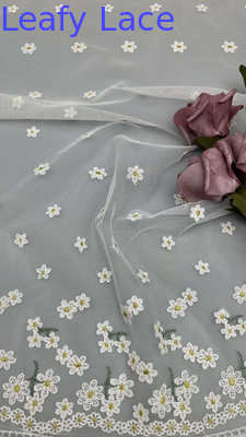 White Lace Embroideded Lace Customized Design Mesh Luxary High Quality Gown