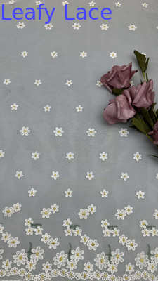 White Lace Embroideded Lace Customized Design Mesh Luxary High Quality Gown