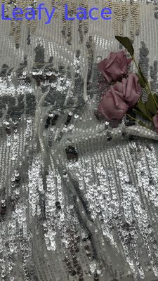 Sequin Embroidered Lace Shining Color Customized Design Factory For Gowns