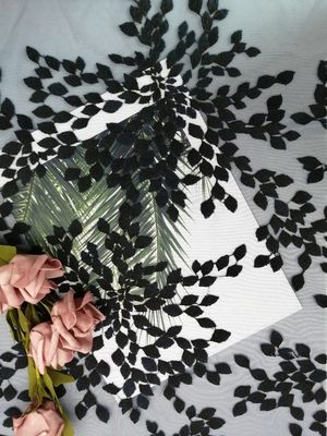 Graceful Royal Blue Embroidery 3D Floral Lace Fabric For Little Girl Dress