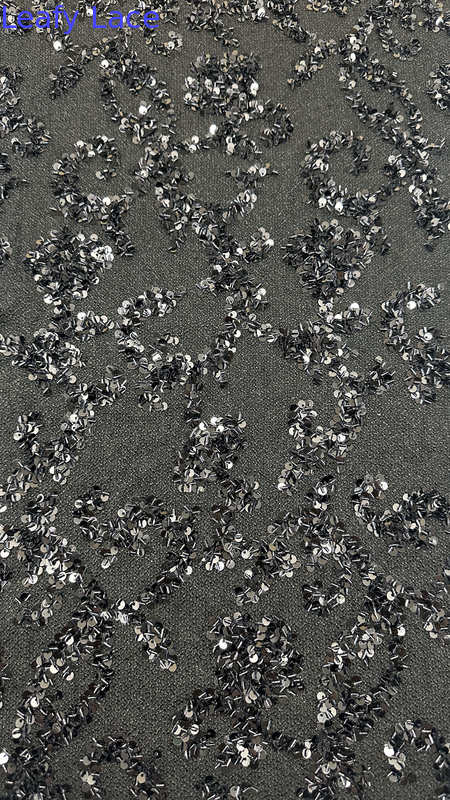 Tree Branch Sequin Fabric Special Ground Luxary  Design Factory For Gowns Party Dressess
