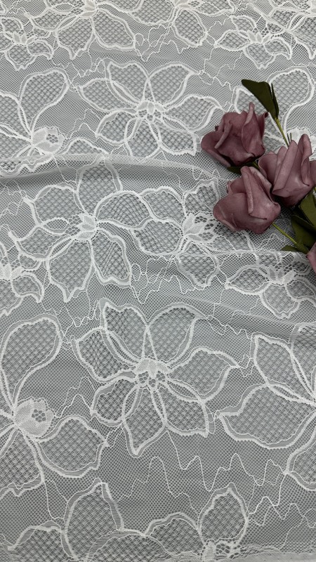 White lace Fabric High Luxary Hollow-up Elegant Cloth for Bridal Beauty Wedding Party Gown