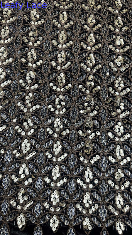 Sequin Embroidered Lace Fabric High Quality Luxary Embroiedered Special Design for Gowns