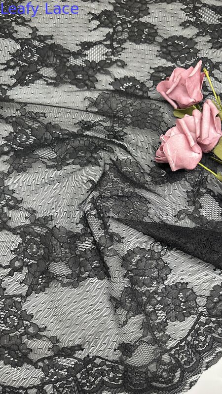 Black French Chantilly Lace Guipure Elegant Trim Special For Dress For Wedding Dresses Factory