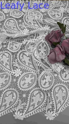 100% Poly Off White Cashew высококачественная химическая вышитая кружевая ткань для женской одежды