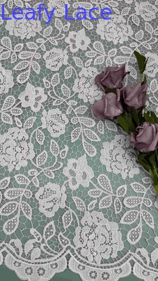 100% Poly Off White Cashew высококачественная химическая вышитая кружевая ткань для женской одежды
