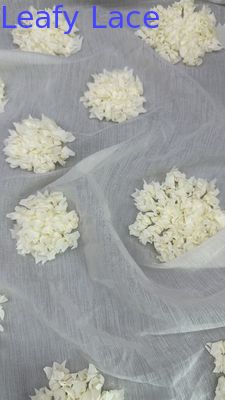 Листовая тульная сетка ткань вышитая кружевая ткань цветочная дыхательная сетка листья для костюмов