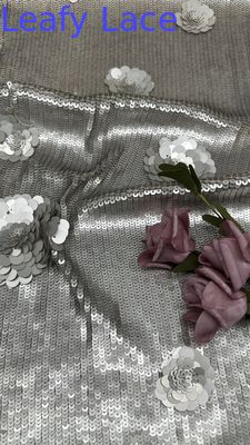 Luxury Sequin Embroidery Fabric Shining Lace 100% полиэстерная вечерняя ткань