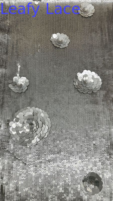 Luxury Sequin Embroidery Fabric Shining Lace 100% полиэстерная вечерняя ткань