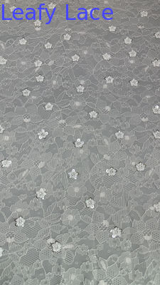 Белая французская шерстяная ткань Chantilly Luxury Sequin Lace для вечерних платьев и модных моделей