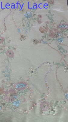 Восточная культура Листчатая секина Цветочная кружевная ткань для вязания платьев Ужинные платья Блестящая ткань