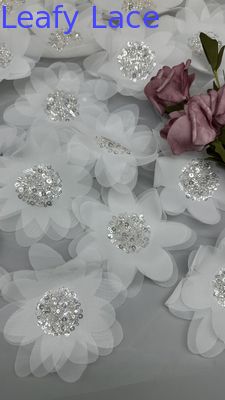 Французская шнурковая ткань Chantilly для сетки Breathe 3D-Floral Premium Lace Sequin Fabric Luxury