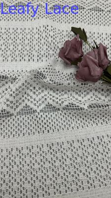Luxury 100% Cotton Leafy White Lace Wave Strip Effect для женщин Женщины Свадебные вечерние платья