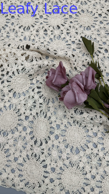 Кружевная ткань Sun Design Leafy Corded Lace с вышивкой кругами для вечерних платьев и летней одежды