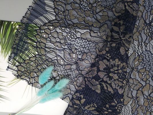 Ткань шнурка края Scallop Lurex ресницы металлическая для дамы Одевать Одежды