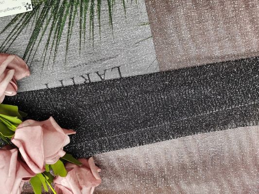 Ткань шнурка черной мягкой ткани шнурка Lurex металлической серебряная для платьев