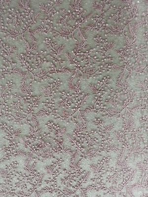 Розовая флористическая ткань шнурка свадьбы вышитой ткани Sequin двором